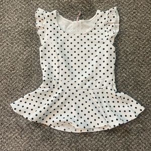 White Polka Dot Peplum Top